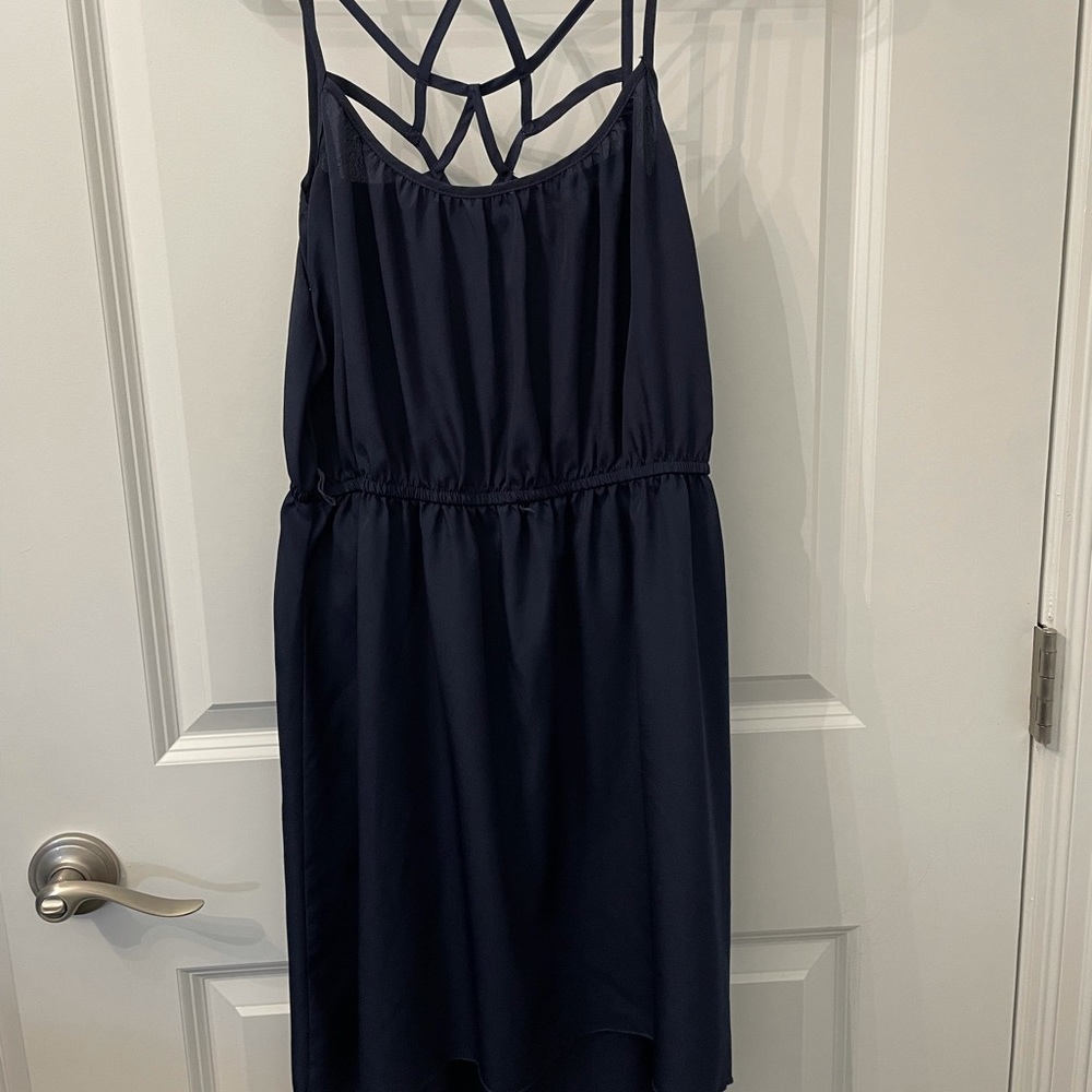 Navy blue high low dress